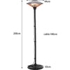 Electric Patio Heater Outdoor Garden Warmer Standing Halogen Heating Pull Switch