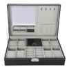 8Slot Leather Watch Storage Case Jewelry Display Box Holder Organizer +Mirror