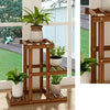 Balcony Flower Shelf Floor Standing Wood Shelves 3 Tier Plant Pot Display Unit