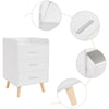 White Bedside Table Cabinet Nightstand with 3 Drawers Storage Bedroom Furniture