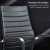 Executive Office Chair Swivel Ribbed High Back Leather Chair Computer Desk Chair