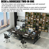 Black Home Office Computer Desk with Shelves Desktop PC Table Study Workstation