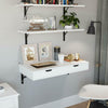 Wall Mounted Computer Desk Floating White Table Space Saving Storage Workstation