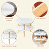 2 Tier Modern Round Coffee Table Side Table End Table with Solid Wood Legs White