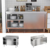 Commercial Kitchen Steel Work Table Storage Cabinet Food Prep W/Sliding Doors