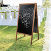 Double Sided Wooden A-Frame Freestanding Writing Blackboard Sidewalk Chalkboard