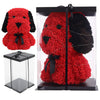 Artificial Rose Flower Dog With LED String Boxed Birthday Wedding Valentine Gift