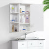 White Bathroom Wall Cabinet Storage Cupboard Shelf with Mirrored Single Door UK