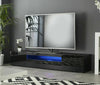 Modern 200 cm TV Unit Stand Cabinet with LED Lights High Gloss Doors White&Black