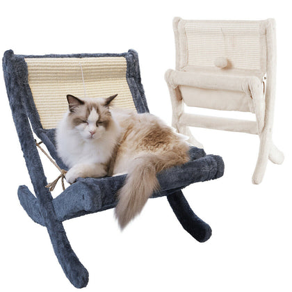 Soft Plush Cat Puppy Kitten Foldable Chair Bed Elevated Play Sleeping Hammock UK