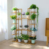 Bamboo 9 Tier 17 Potted Plant Stand Rack Plant Saucers Flower Store Exhibition