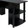 Black L-shaped Computer Desk Corner PC Table Workstation Home Office w/ Shelves
