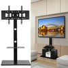 Swivel Floor TV Stand Mount With DVD Player Shelf Cantilever Bracket Space Save