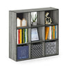 Furinno Pelli Cubic Storage Cabinet Espresso and Grey/Black