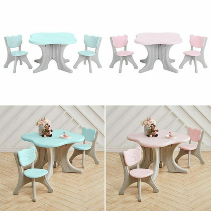 Kid Table and 2 Chairs Set Activity Play Table Study Writting Desk for Toddlers