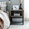 Grey Side Table Wooden Nightstand Storage Unit Bedside Home Furniture Cabinet
