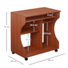 Computer Desk PC Laptop Writing Table Storage Shelf Workstation Wood Cart Wheels