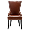 Red Faux Leather Kitchen Dining Chair Knocker High Back Accent Seat Luxury Home