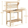 Garden Potting Bench Table Wooden Work Bench Station Table with Storage Self