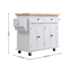 Kitchen Island Storage Cupboard Trolley Wood Rolling Catering Table Serving Cart