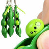 1X/5X Soy Bean Pea Pod Fidget Stress Toy Keyring Anti Anxiety Stress Relief Tool