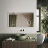 LED Bathroom Mirror With Shaver Socket Magnifying Clock Demister Infrared Sensor