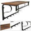 Hallway Coat Hat Rack Wall Mounted Rustic Wood Storage Shelf Hanging Rail Hooks