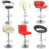 Set of 2 x Bar Stool Faux Leather Breakfast Swivel Kitchen Chrome & Gas Lift