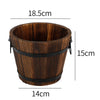 2PC Rustic Wood Whiskey Barrel Wooden Planter Round Plant Pot Outdoor Garden