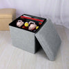 Folding Stool Seat Storage Space Box Chair Cube Footstool Pouf Bench 30x30cm