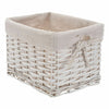 Shabby Chic Bedside Unit Tables Drawers Cabinet + Wicker Storage Wooden Bedroom