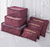 6pcs Packing Cubes Luggage Storage Organiser Travel Compression Suitcase Bag A+