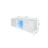 Modern TV Unit Cabinet Stand High Gloss Doors with Blue LED Lights Matt Body UK