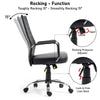 Executive Office Chair Swivel Ribbed High Back Leather Chair Computer Desk Chair