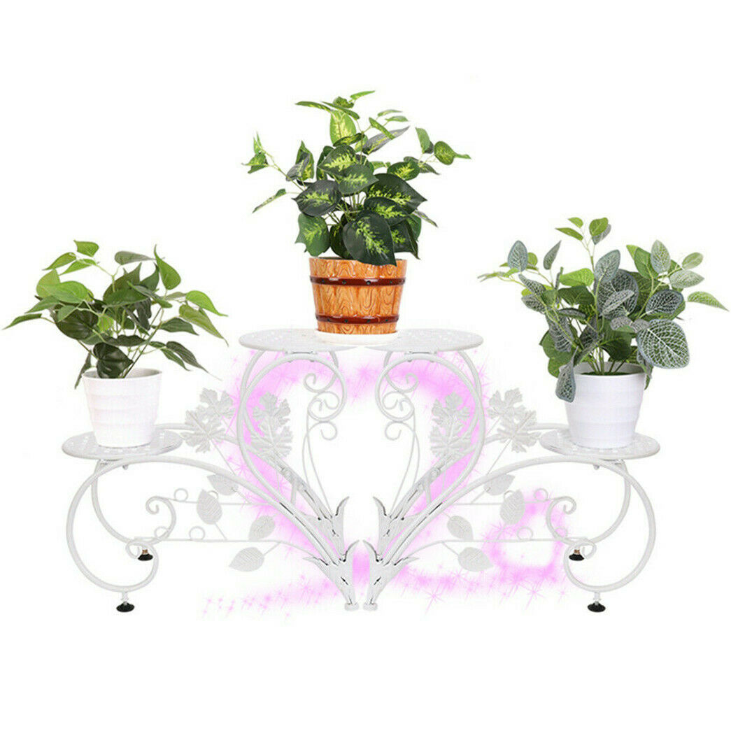 Set of 2 Flower Holder Rack Elegant Swan Shape Plant Stand Planter Support Shelf