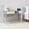 Bedroom 1/2 Drawers Mirrored Glass Dressing Table Cushioned Stool Mirror Set UK
