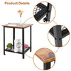 Industrial Side Table Sofa End Storage Shelf Metal Frame Coffee Table Nightstand