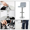 2 × Faux PU Leather Breakfast Bar Stools Home Kitchen Swivel Gas Lift Chair Grey