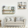 2 Tier Wall Mounted Metal Wire Wood Shelf Floating Shelves Kitchen Storage Rack