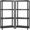 Plastic Shelving Garage Racking Unit 4 Tier Lightweight Pack of 2