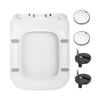 Luxury Square Toilet Seat Heavy Duty White Soft Close Top Quick Release Hinges