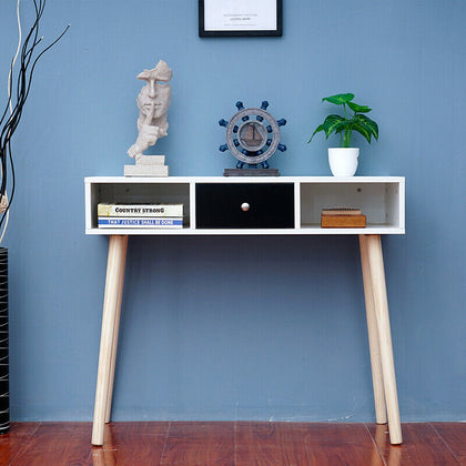 Modern Side Table 1 Drawer Hallway Side End Dressing Table Desk Furniture White