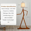 Wooden Tall Floor Lamp Corner Decorative Humanoid Light Fixture Changeable Shape