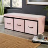 Folding Ottoman Chest Solid Sturdy Storage Space Saving Bedding Box Trunk