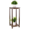 Chinese Style Side Table Vintage Bedside Cabinet Rustic Phone Plant Stand Shelf