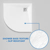 Quadrant Shower Tray Anti-Slip Lightweight Slate Effect For Enclosure Cubicle