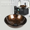 Bathroom Sink Vessel Basin Countertop Glass Wash Bowl Tap Waste Cloakroom