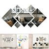3D Mirror Tiles Mosaic Wall Sticker Self Adhesive Bedroom Art Decal Home Room