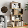 4 Tier Display Wooden Bookcase Rustic S Shape Shelf Storage Bookshelf Furniture