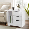 Chest of 3 Drawers Bedside Table Cabinet Nightstand Storage Side Cupboard White